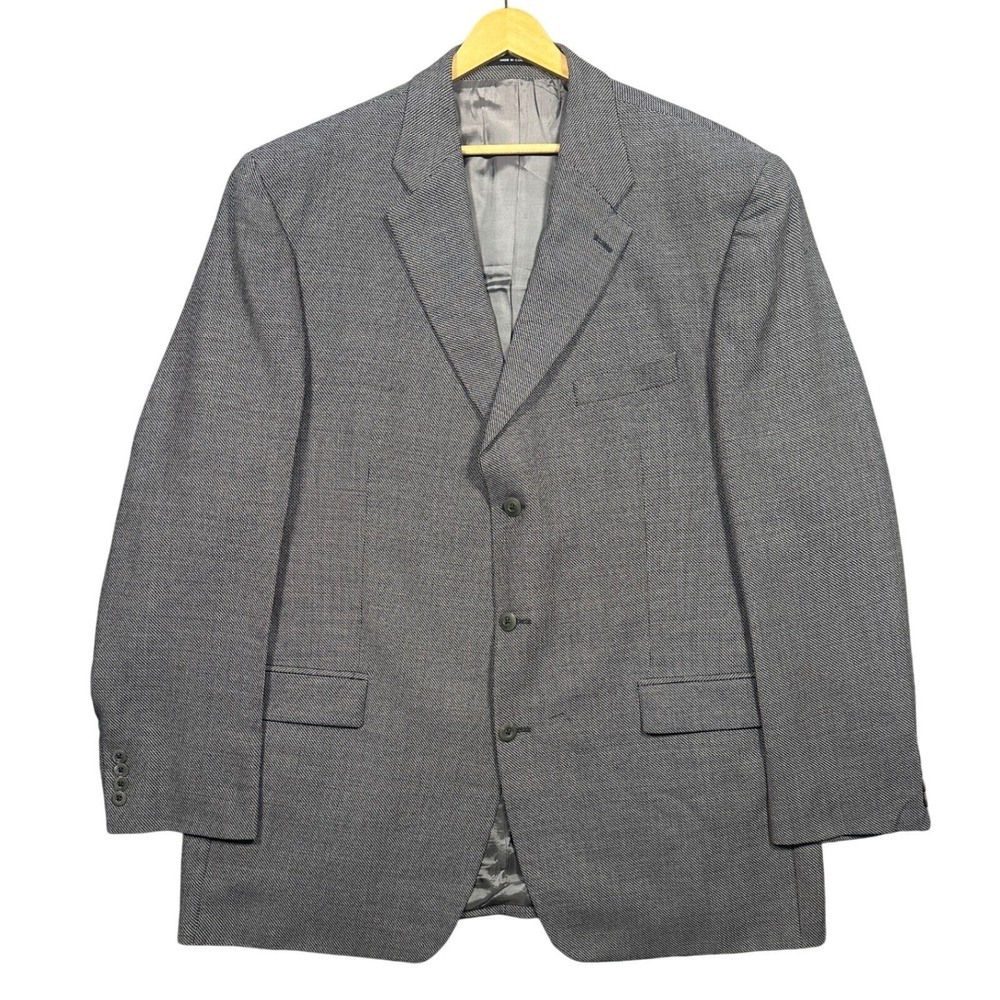 Carlo Mandrone Mens Grey‎ 100% Pure New Wool 3-Button Blazer Sport Coat 48R